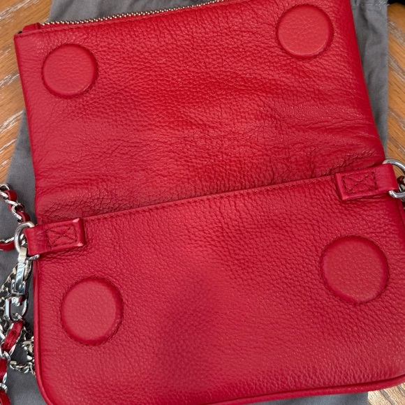 NWT Zadig & Voltaire Rock Nano Red Dotted Swiss Clutch Crossbody Bag - Picture 13 of 16
